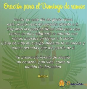 Oración para el domingo de ramos 🙏 La oracion